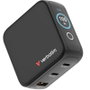 Verbatim Mini GaN Charger 100W con pantalla TFT y 3 puertos (EU/UK/US) de color Negro
